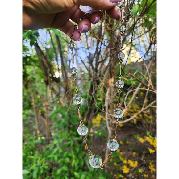 Antique Pools of Light with Brass Section Necklace - Picture 5 of 5